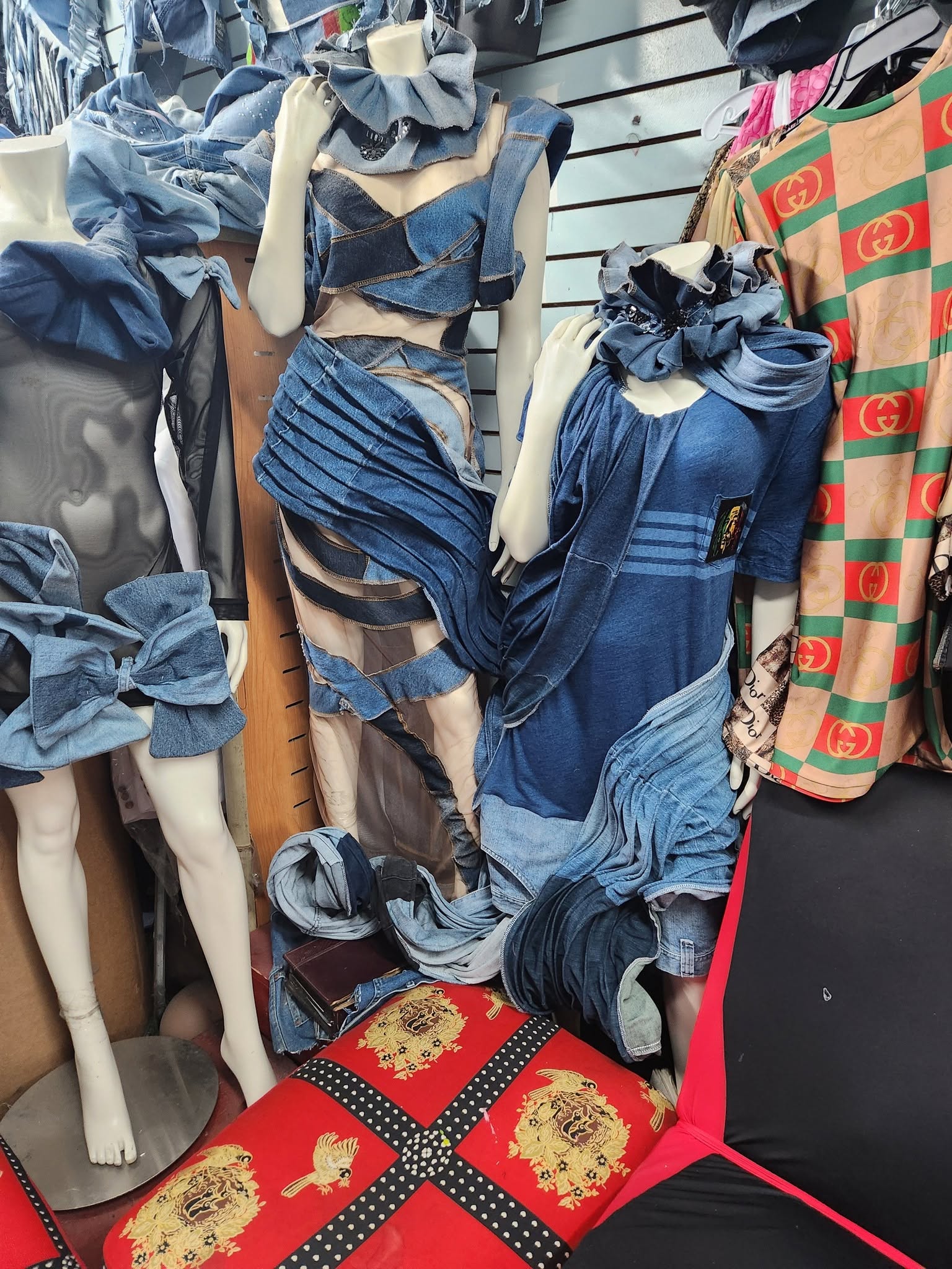 Cutout Denim Two-Piece